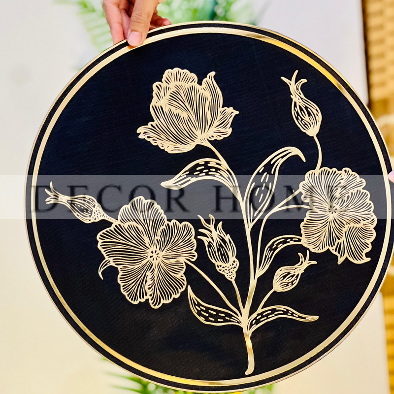 Black Floral & Elegant Table Mats