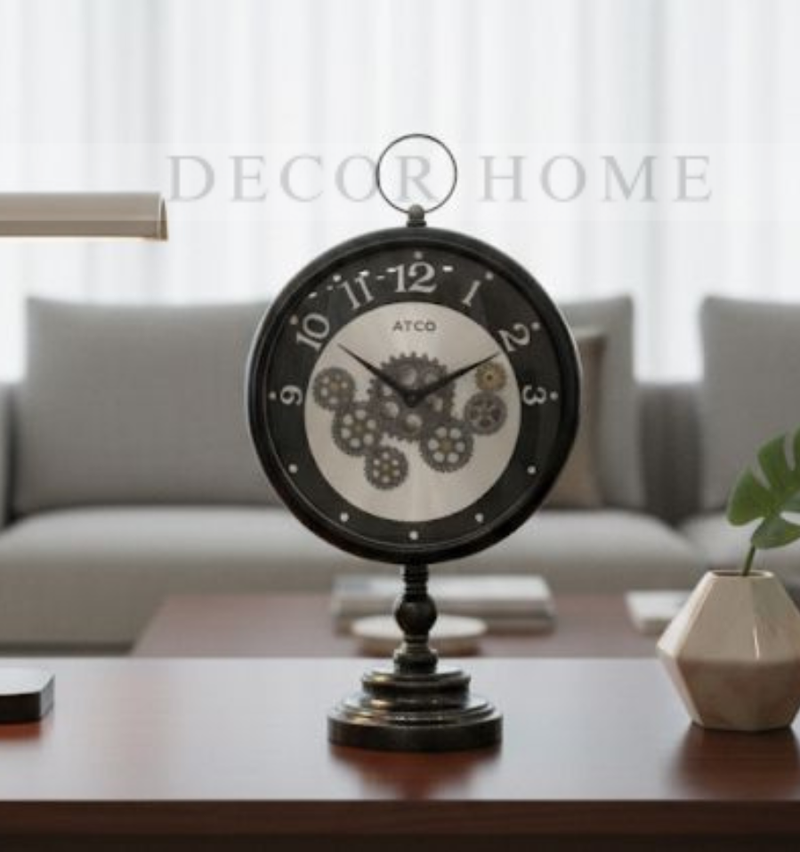 Genesis Table Clock with Visible Moving Gears