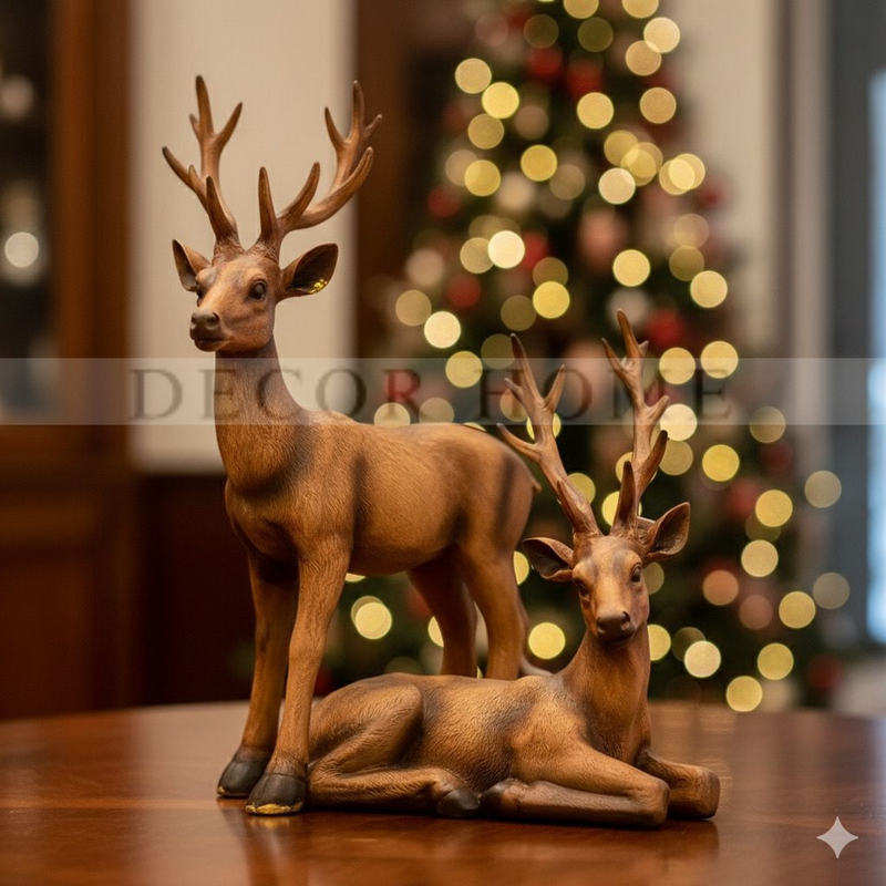 Deer Figurine Lawn Ornament Sculpture