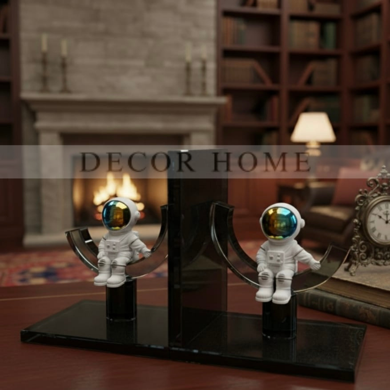 Astronaut Figurine Glass Bookends