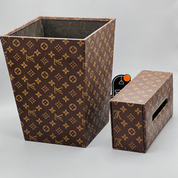 LOUIS VUITTON Monogram Square Basket and Tissue Box Set