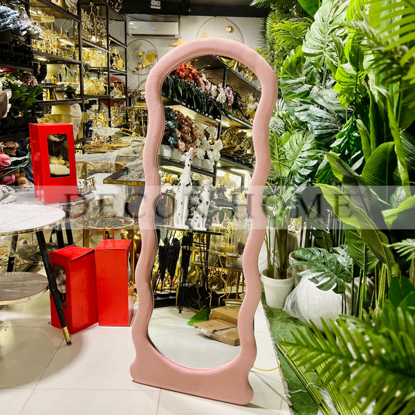Blush Wave Floor Mirror