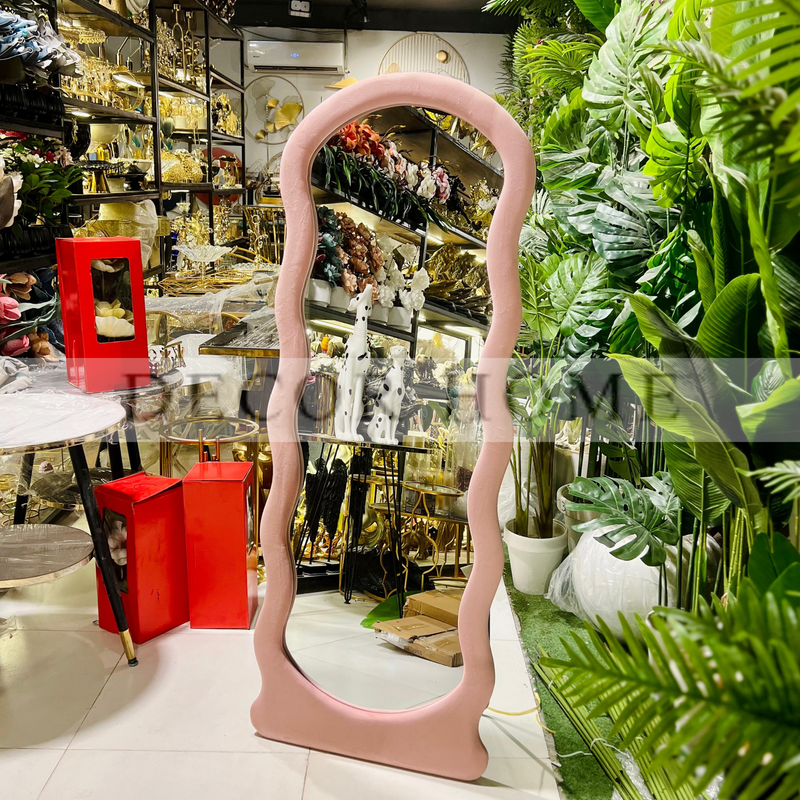 Blush Wave Floor Mirror