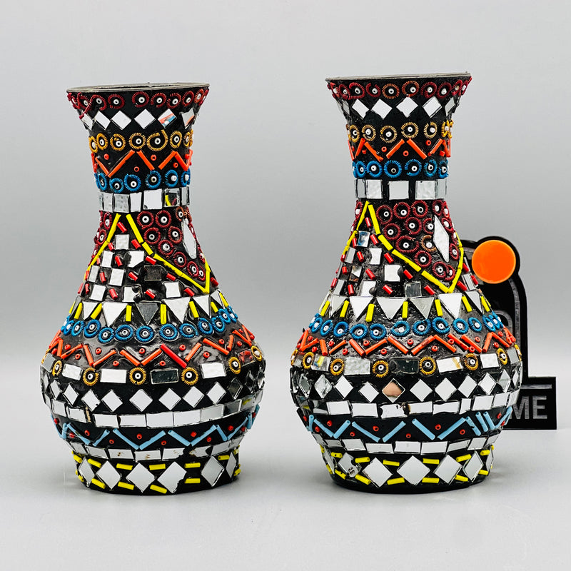 Shisha Moti Craft Vase( Set Of 2)