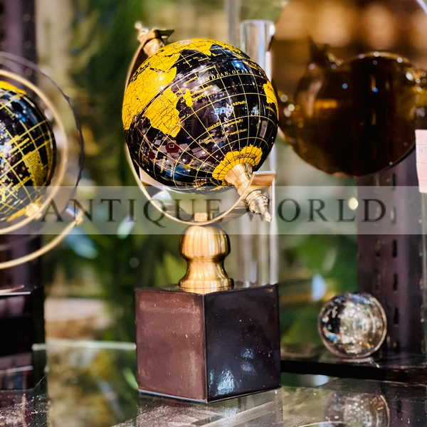 Abstract Earthen Marble Globe Table Decor
