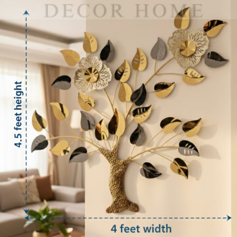 Geometric Metal Wall Art Tree