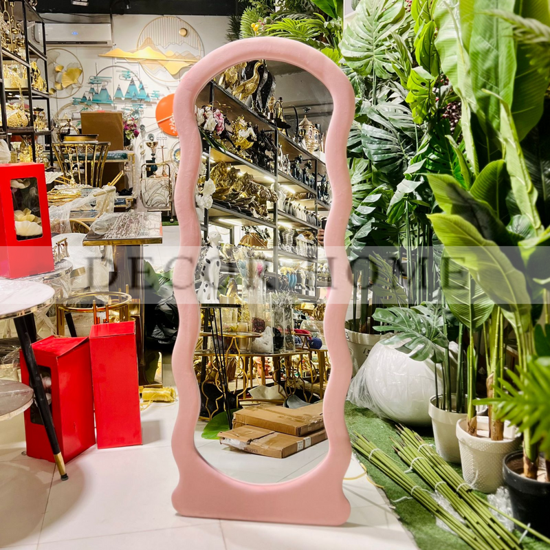 Blush Wave Floor Mirror