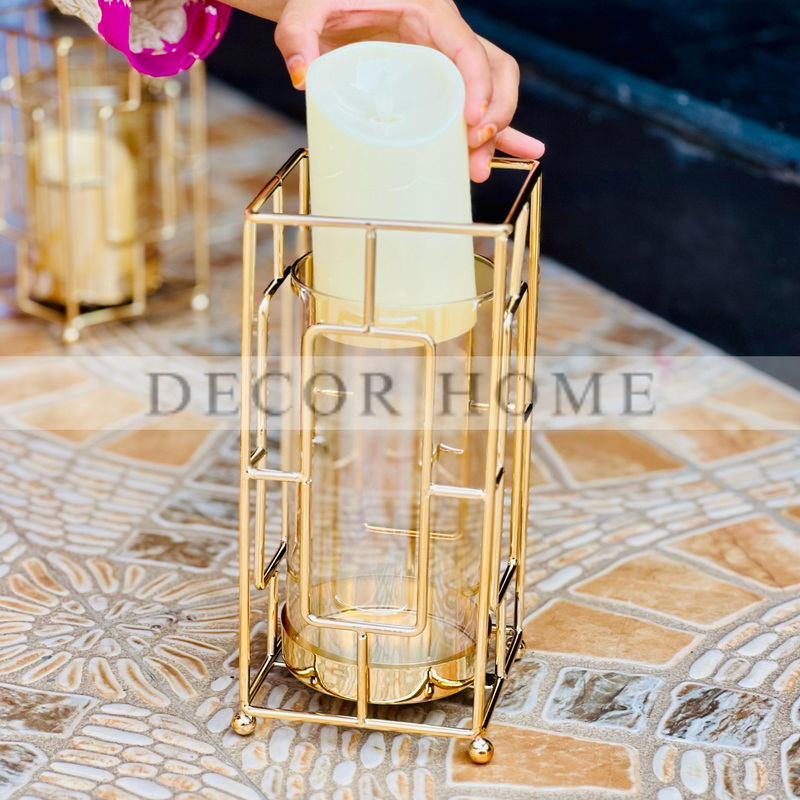 Imported Hurricane Lantern Candle Stand( Set Of 3)