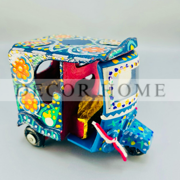 Hand Painted Miniature Rickshaw Model