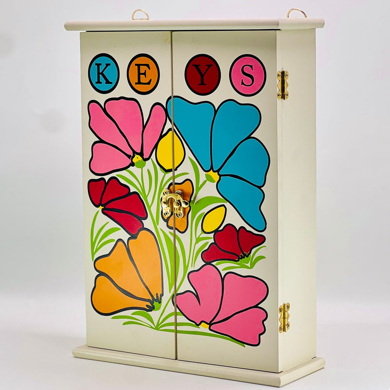 Floral Colourfull Wooden Key Holder