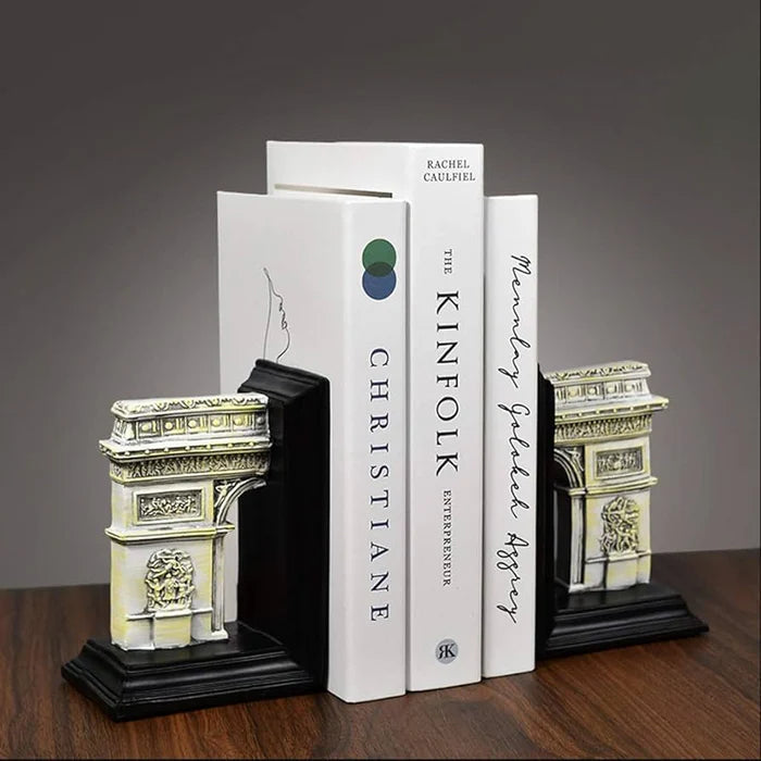 France Triumphal Arch Building Bookends | Home Décor