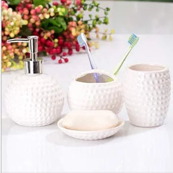 Dots Carved Bathroom Accessories Set