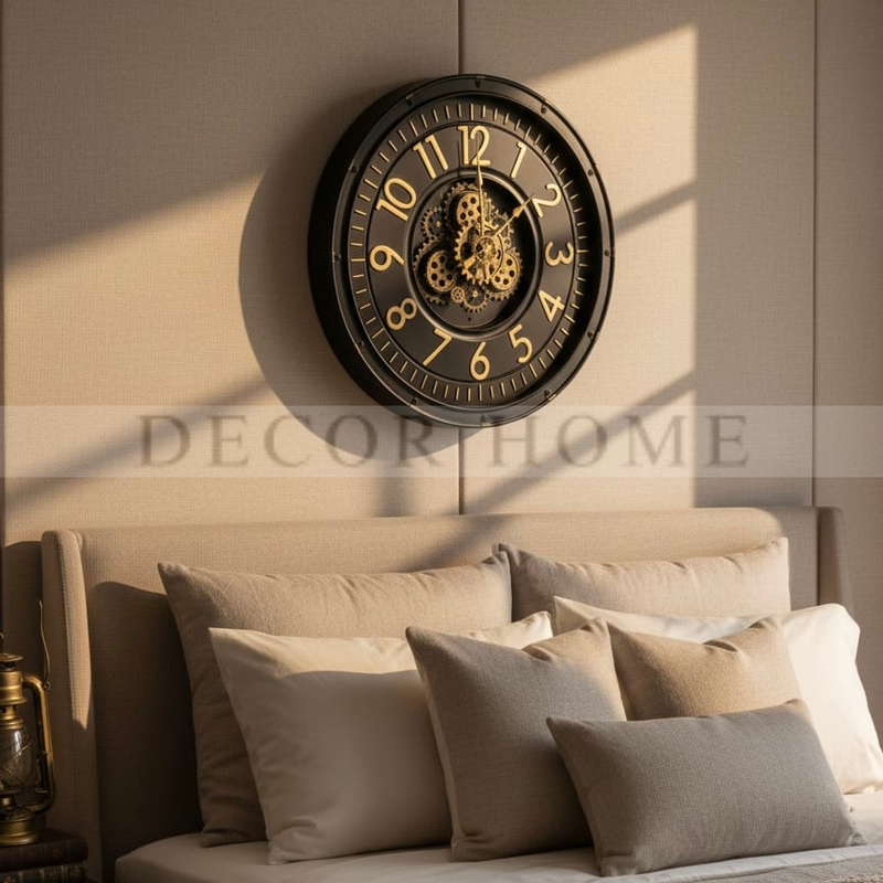 Moving Gear  Retro Metal Wall Clock