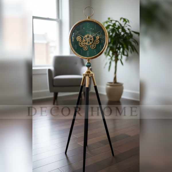 Steampunk Gears Tripod Floor Clock