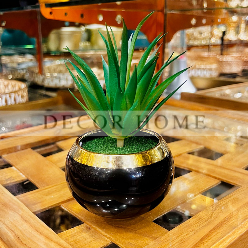 Artificial Reddish Plant with Ceramic Pot