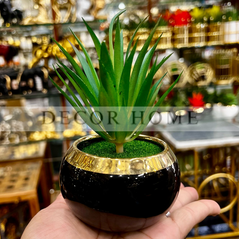 Artificial Reddish Plant with Ceramic Pot