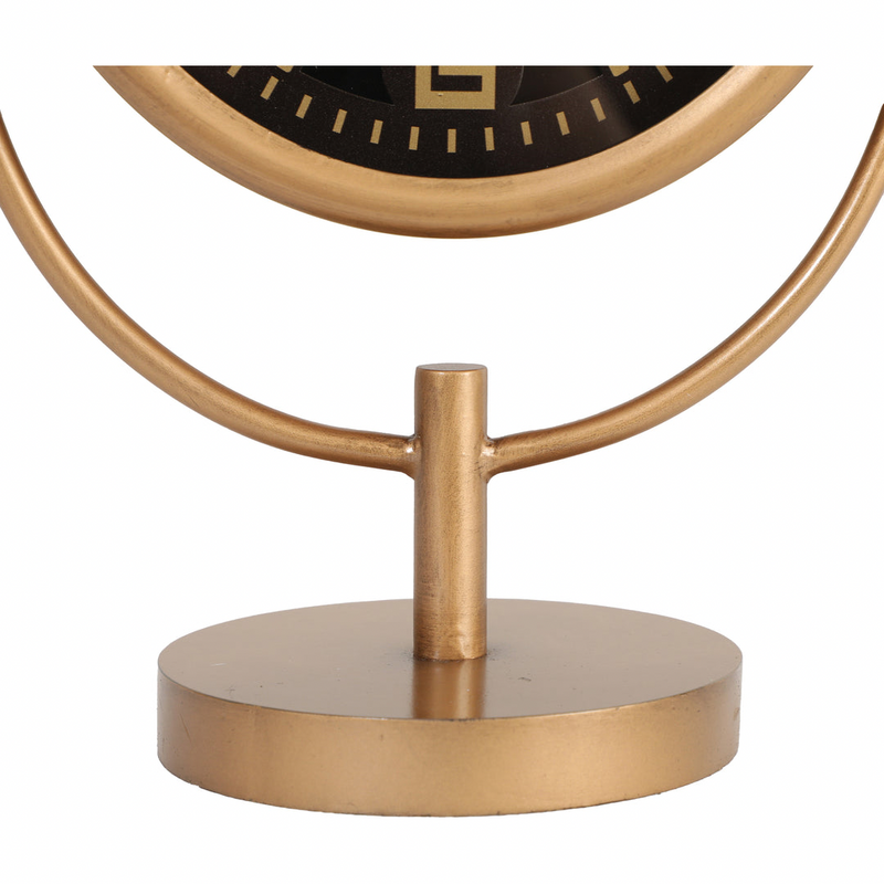 Gold Metal Moving Gears Stem Desk Clock