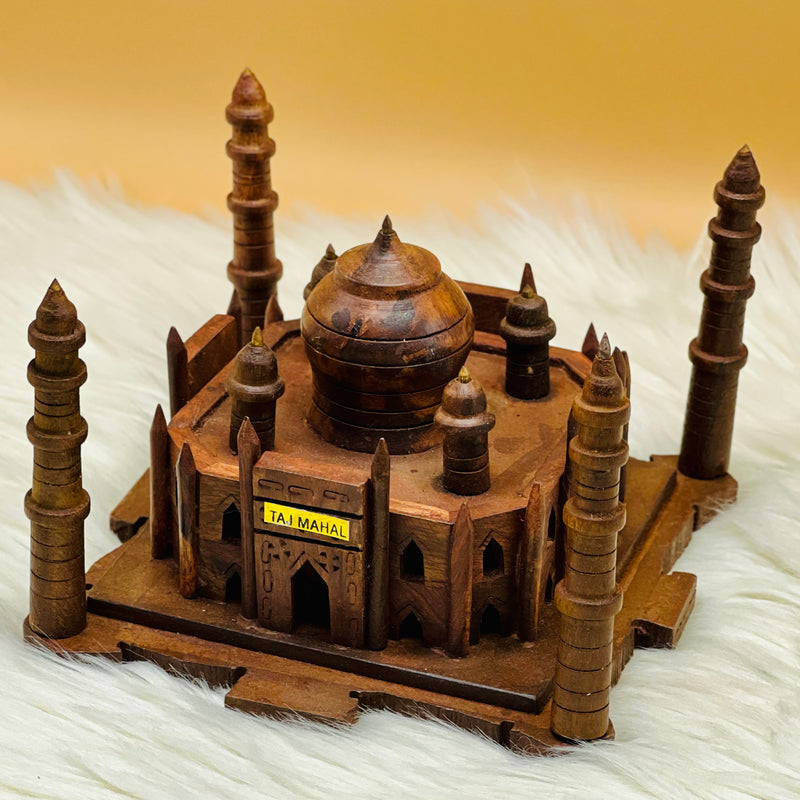 Handmade Carved Wooden Taj Mahal