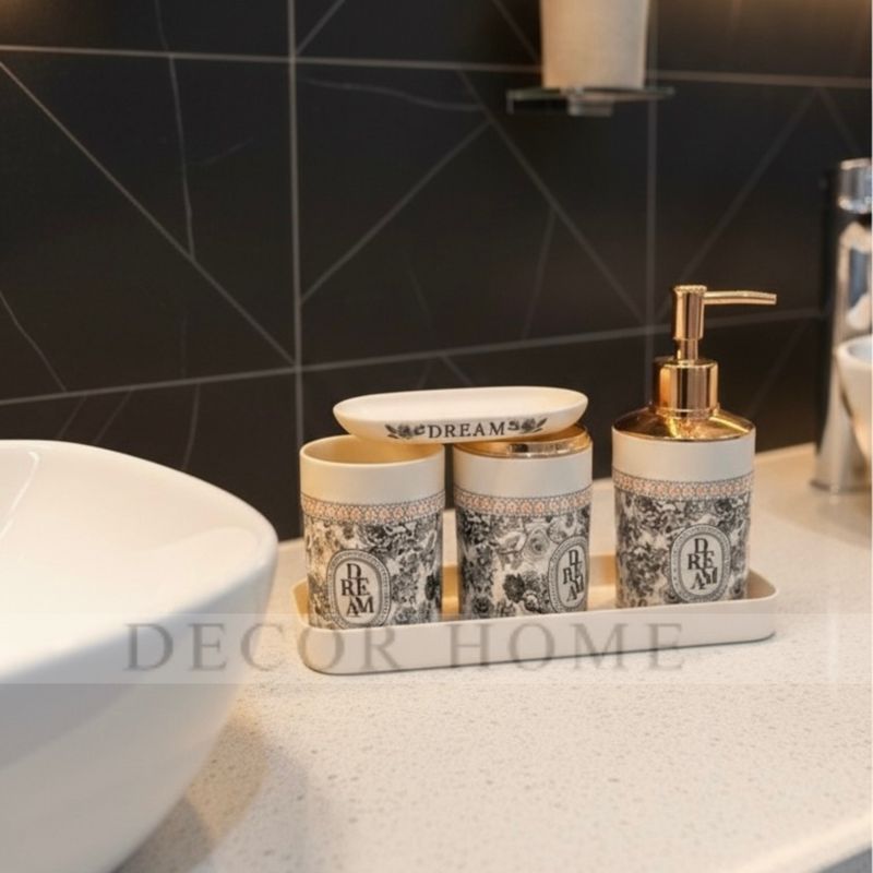 "Dark Dream" Vintage Print Bath Set