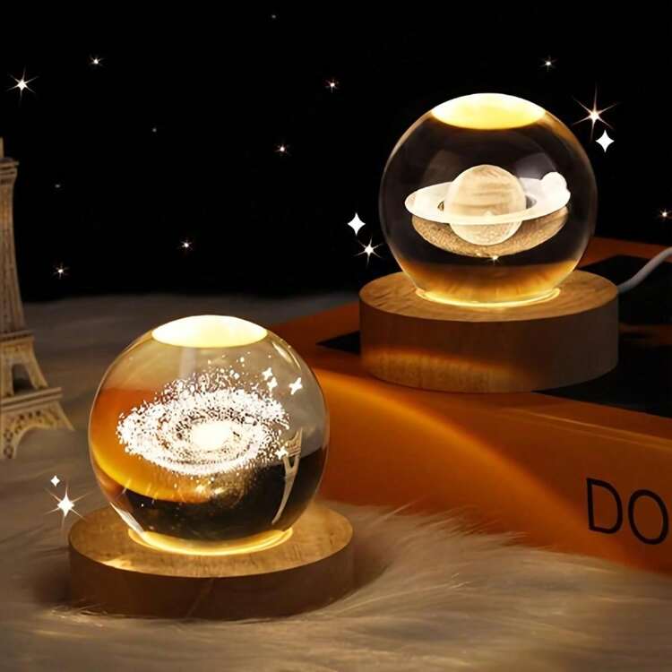 3D Saturn Crystal Ball Night Light