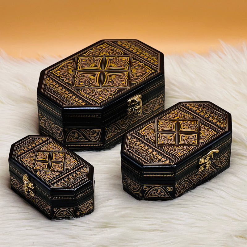 Mesmerising Naqshi Art Jewellery box (Set Of 3)