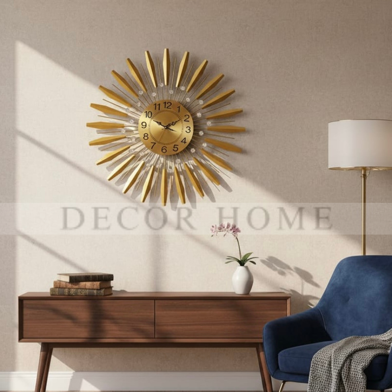 SunBeam Metallic Wall Clock