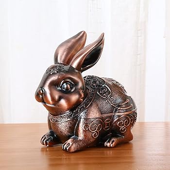 Metal Rabbit Ashtray with Lid