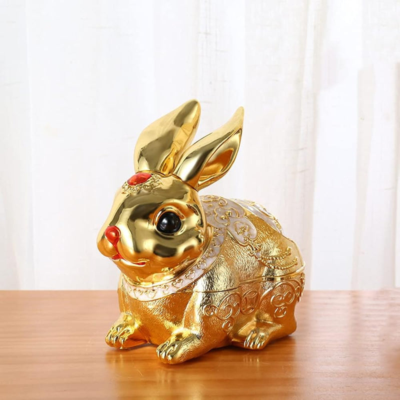 Metal Rabbit Ashtray with Lid