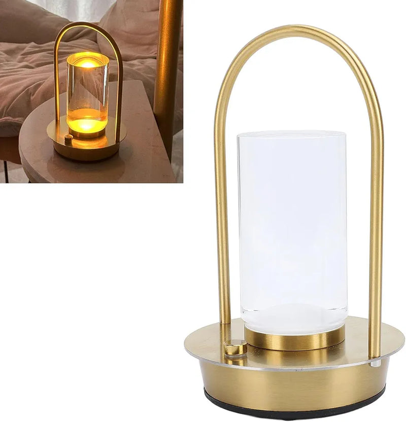 Touch Sensor Table Lamp Metal LED Rechargeable 3 Colors Stepless