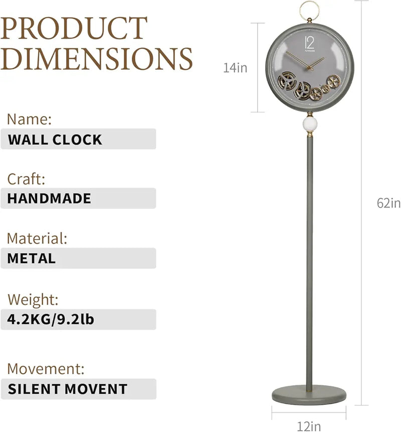 Exclusive Moving Gear Large Floor Clock