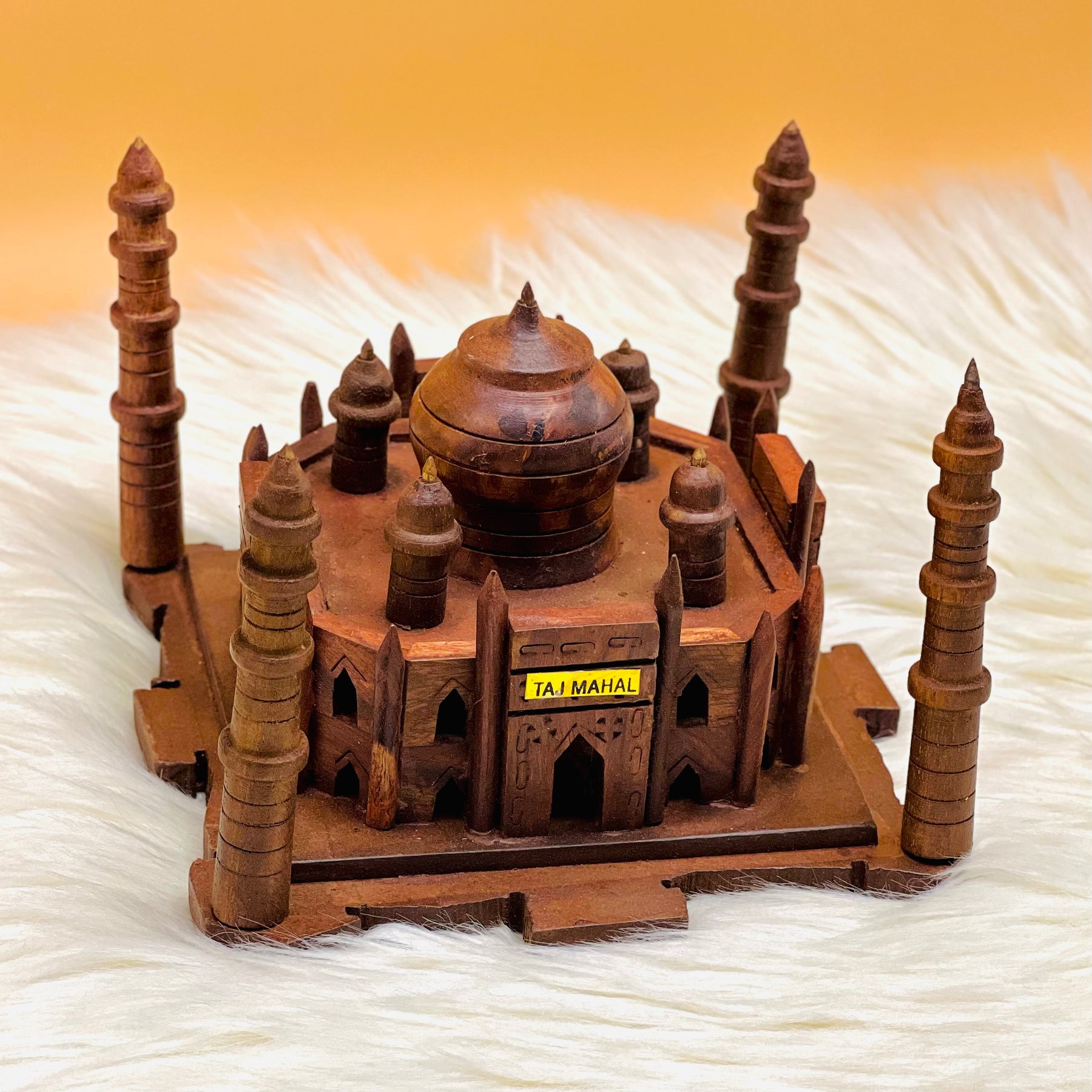 Handmade Carved Wooden Taj Mahal