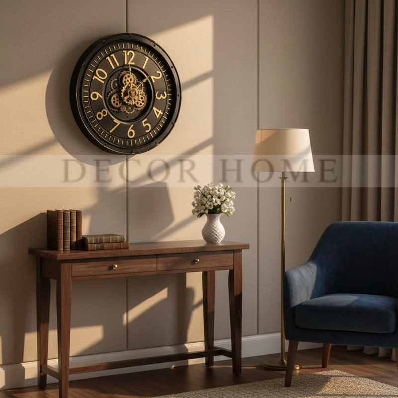 Moving Gear  Retro Metal Wall Clock