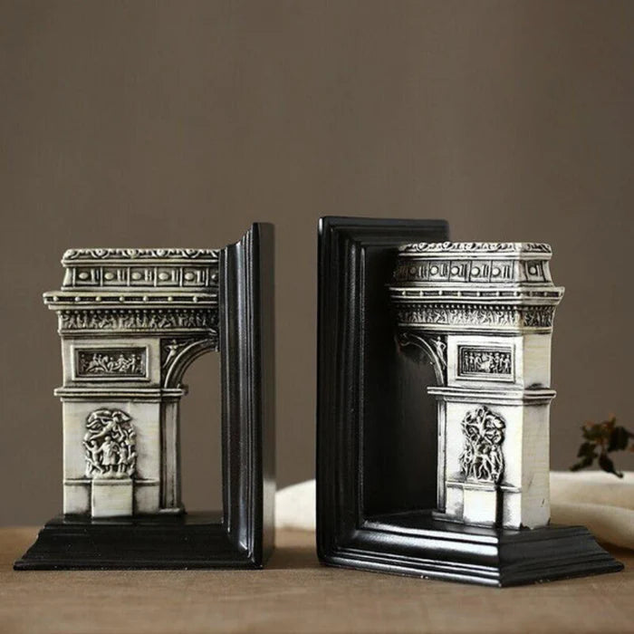 France Triumphal Arch Building Bookends | Home Décor