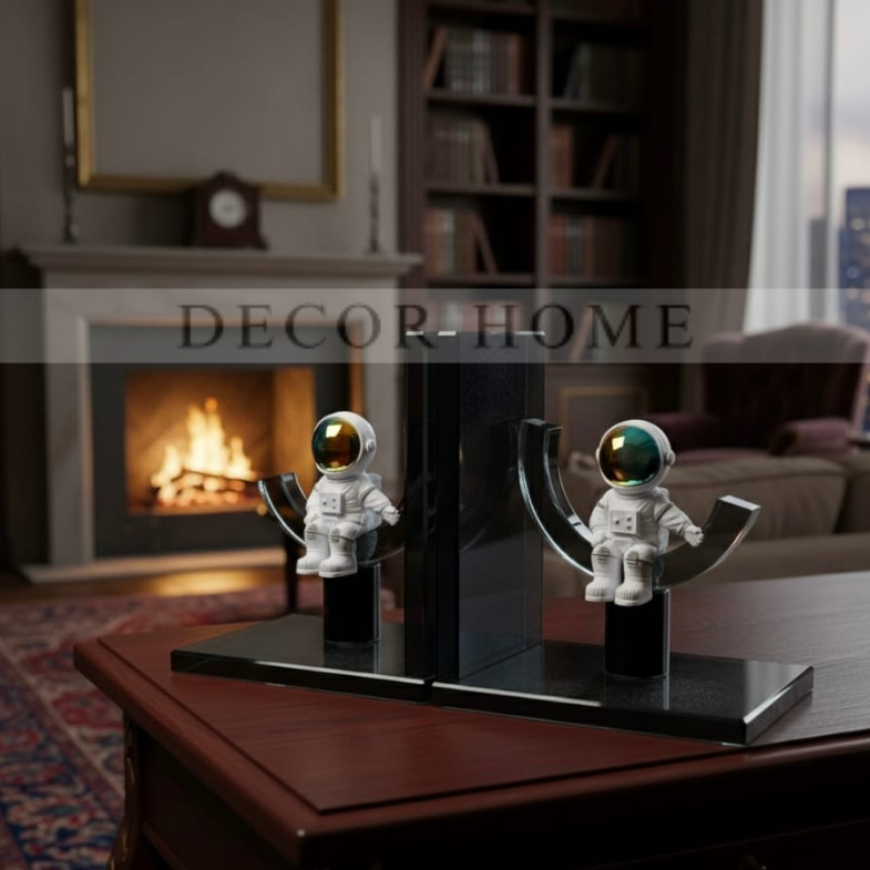 Astronaut Figurine Glass Bookends