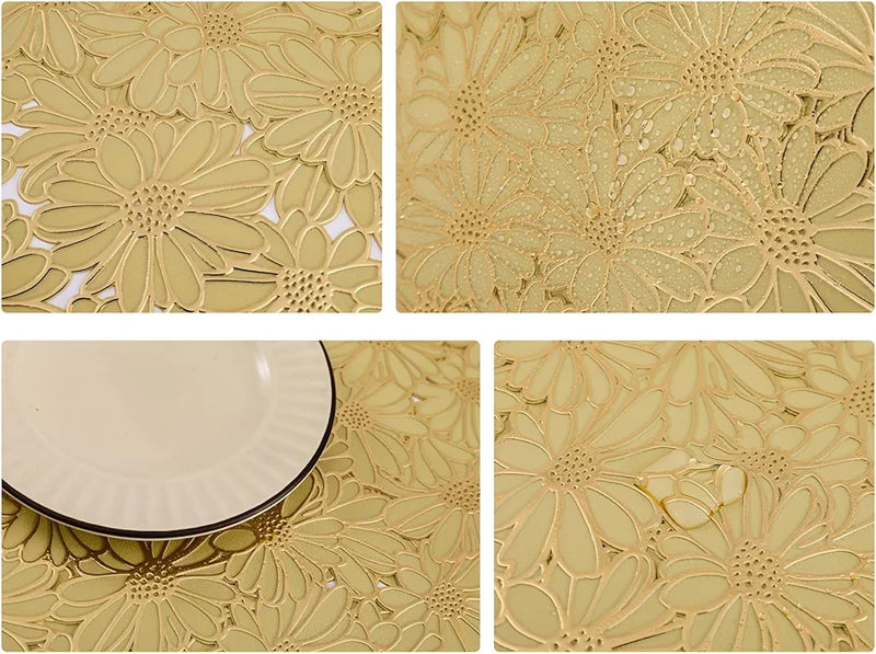 Rectangular Gold Place Mats Set Of 2