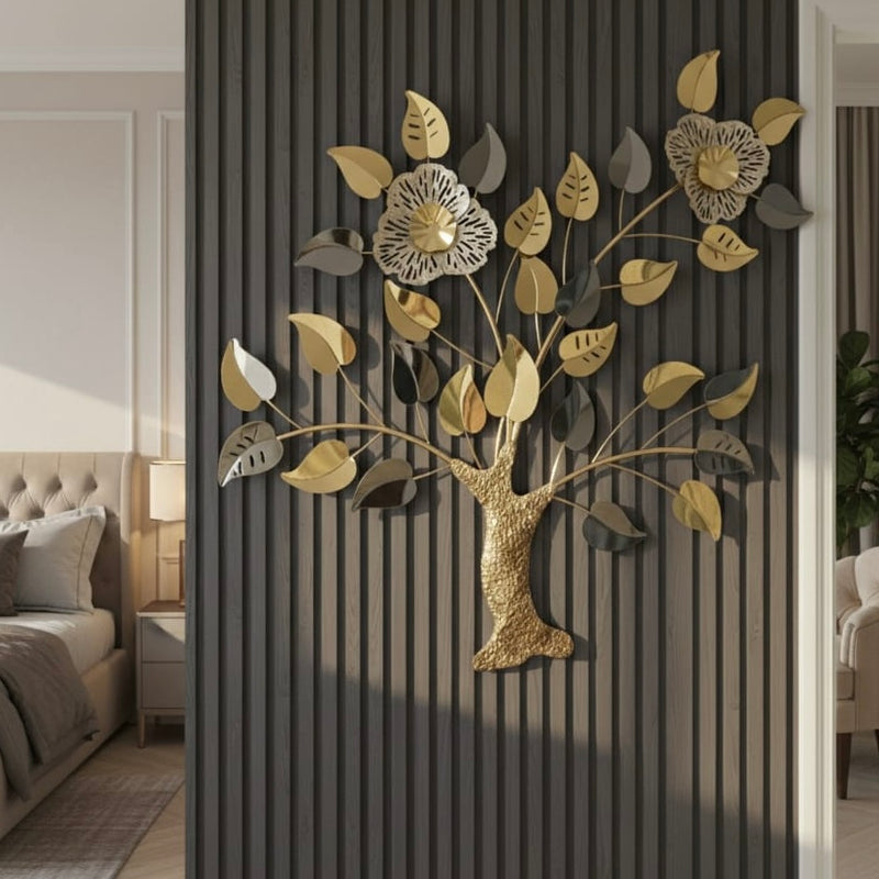 Geometric Metal Wall Art Tree