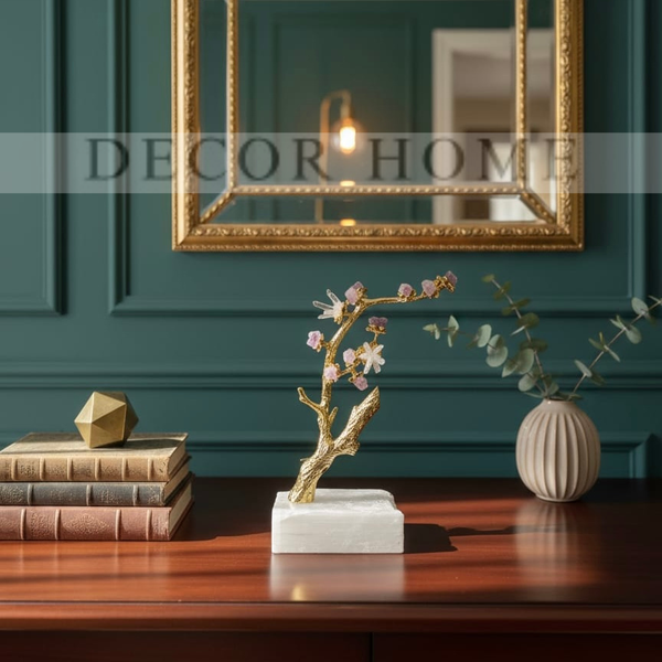 Royal Gold Finish Decorative Flowering Tree Showpiece