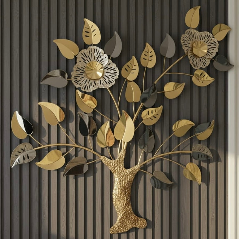 Geometric Metal Wall Art Tree