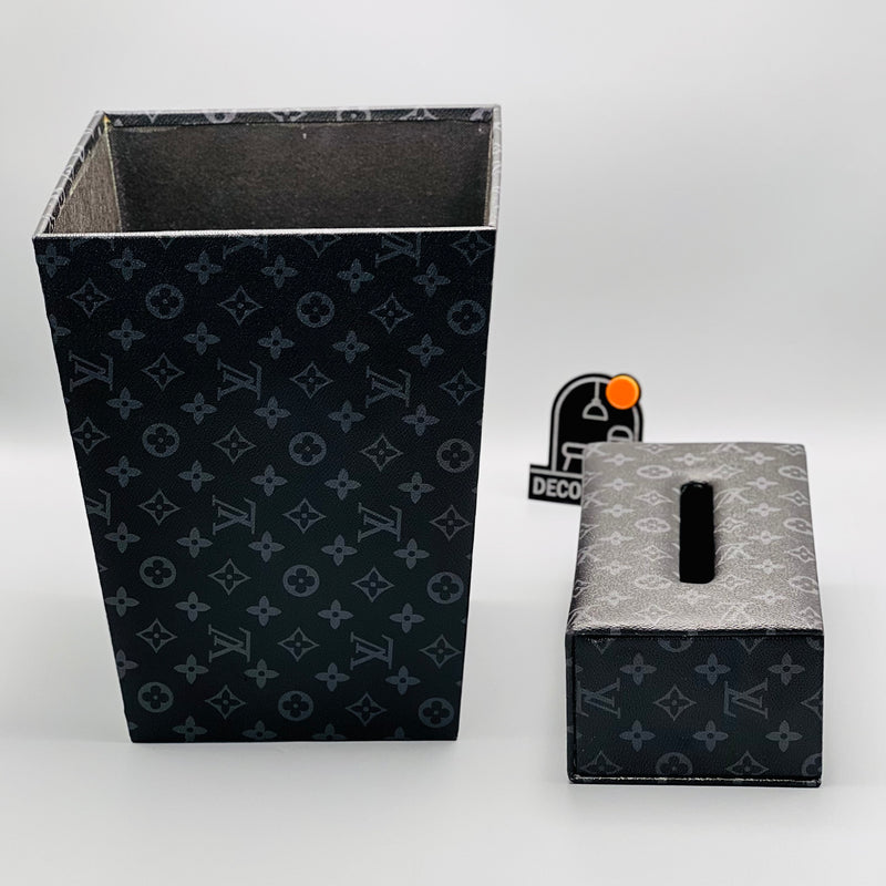 LOUIS VUITTON Monogram Square Basket and Tissue Box Set
