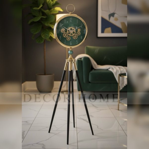 Steampunk Gears Tripod Floor Clock