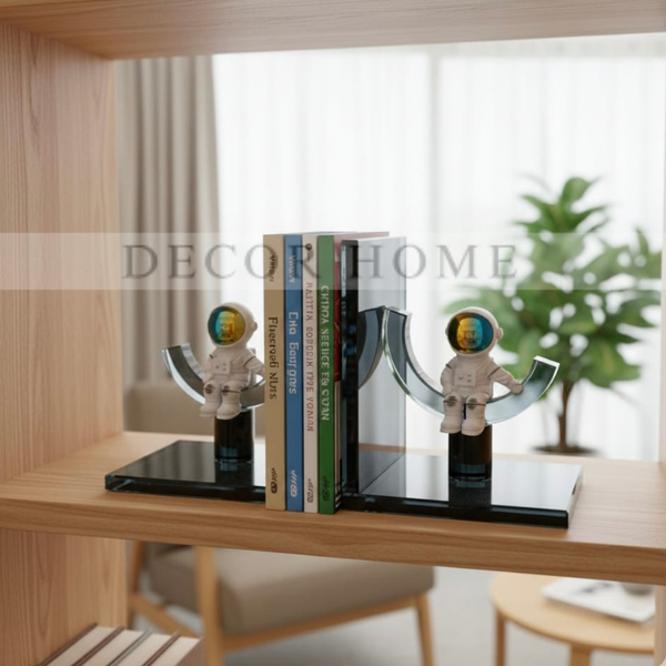 Astronaut Figurine Glass Bookends