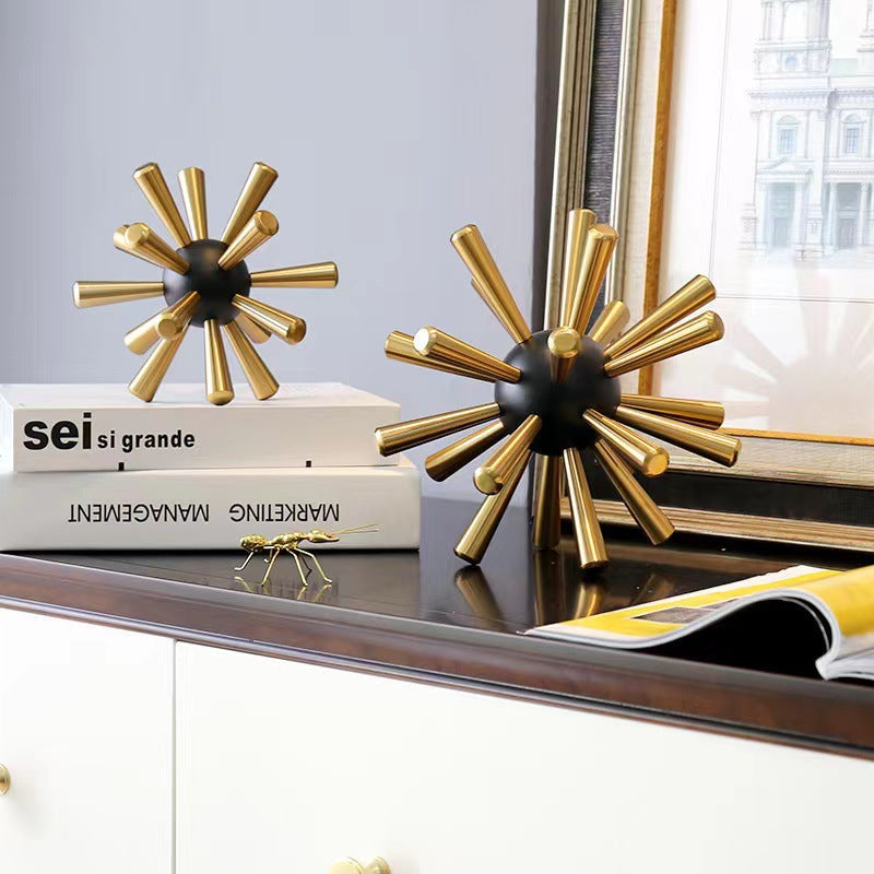 Luxury Art Gold Spheres Home Accessories Metal Creative Art Ornaments Household Tabletop Art Decor ( 1Pc ) ( Large )