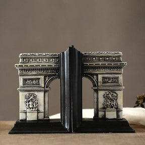 France Triumphal Arch Building Bookends | Home Décor