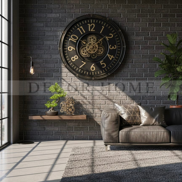 Moving Gear  Retro Metal Wall Clock