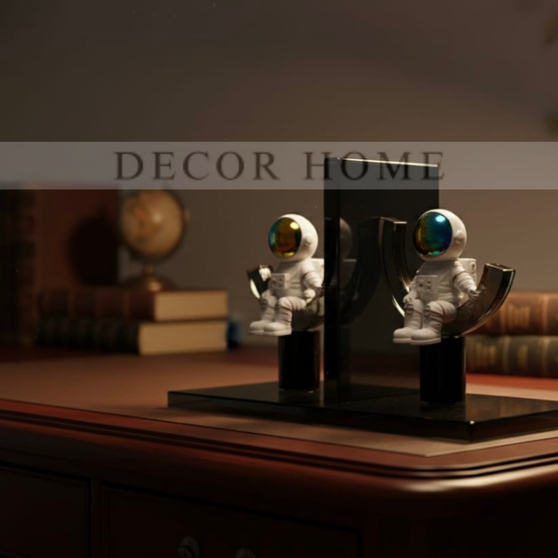 Astronaut Figurine Glass Bookends