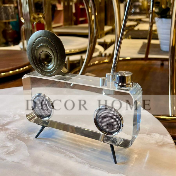 Vintage Style Crystal Camera Sculpture