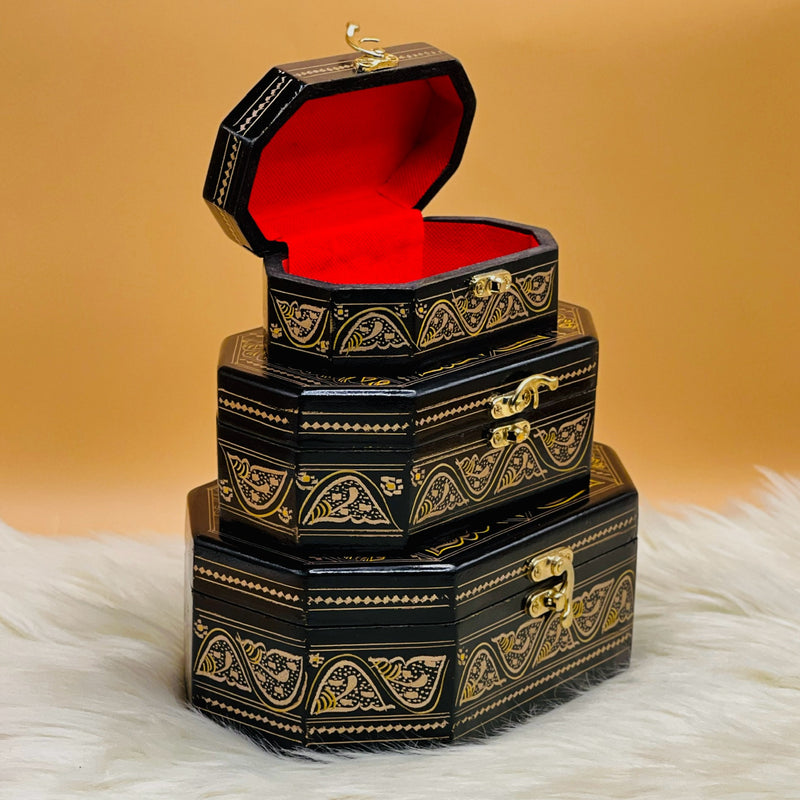 Mesmerising Naqshi Art Jewellery box (Set Of 3)