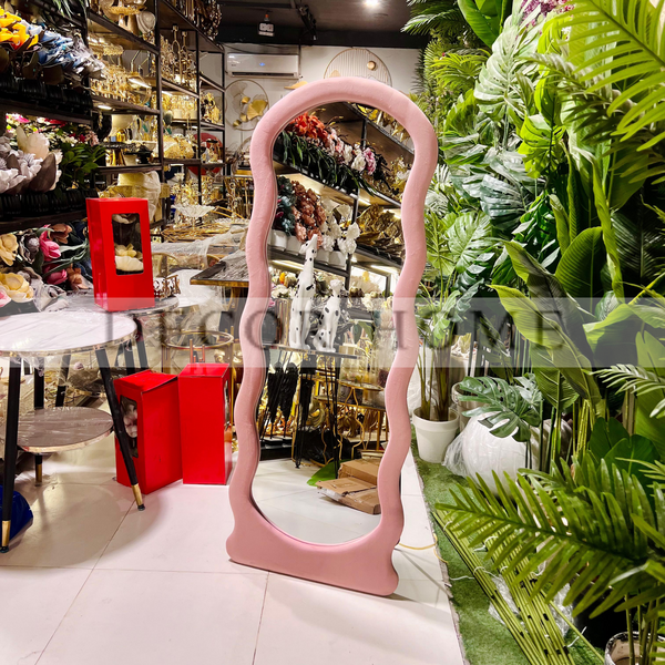 Blush Wave Floor Mirror