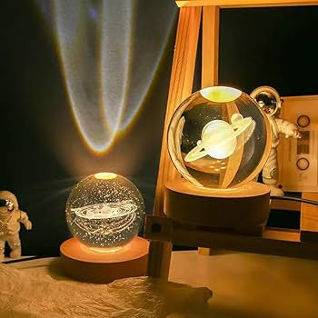 3D Saturn Crystal Ball Night Light