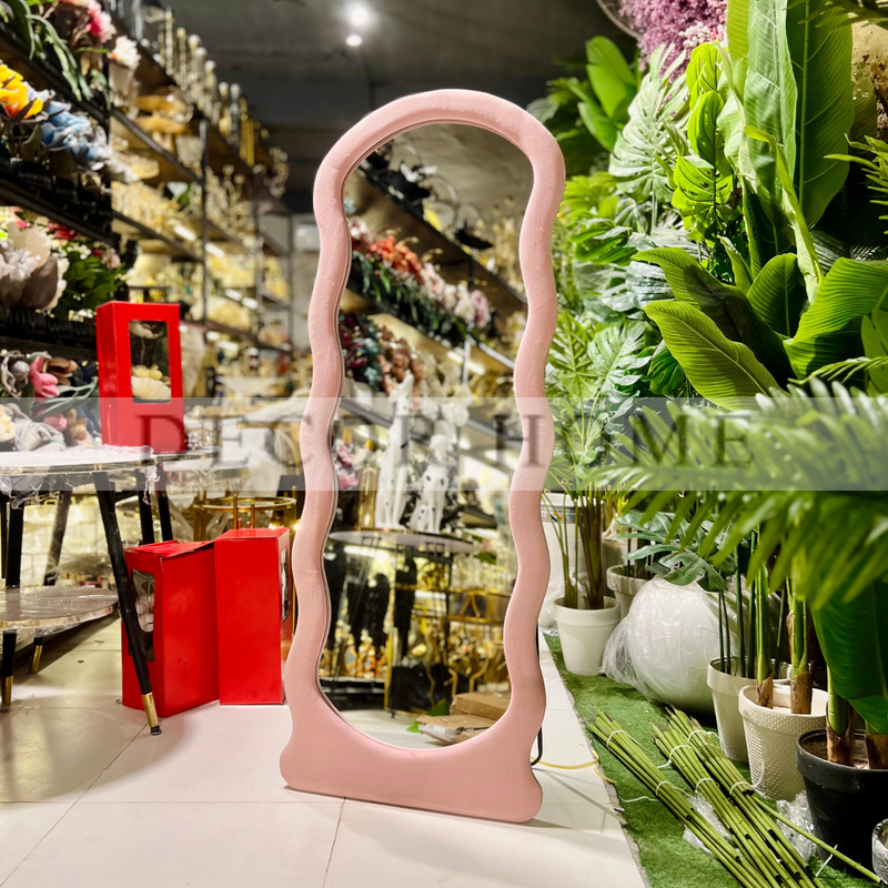 Blush Wave Floor Mirror